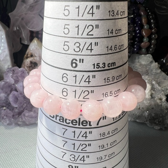 10MM Rose Quartz Pink Beaded Bracelet 6.75" Natural Reiki Crystal Love Stone - Picture 3 of 4